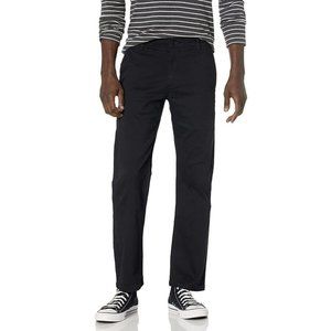 Dockers Easy Khaki Slim Stretch Flat-Front Pants Black Mens Size 42 X 32